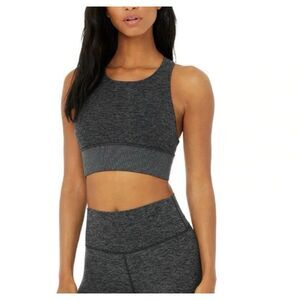ALO Yoga Alosoft Serenity Bra in Dark Heather Grey Size M